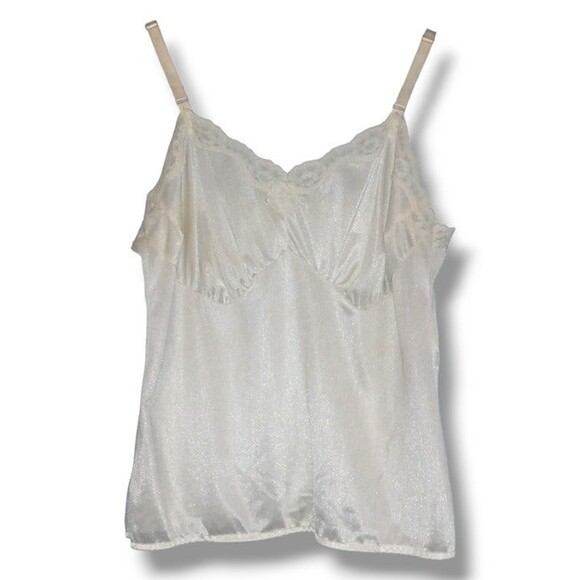 Berkliff Size 36 Camisole Slip-White-Adjustable Straps-Vintage-Made in USA - Picture 1 of 6